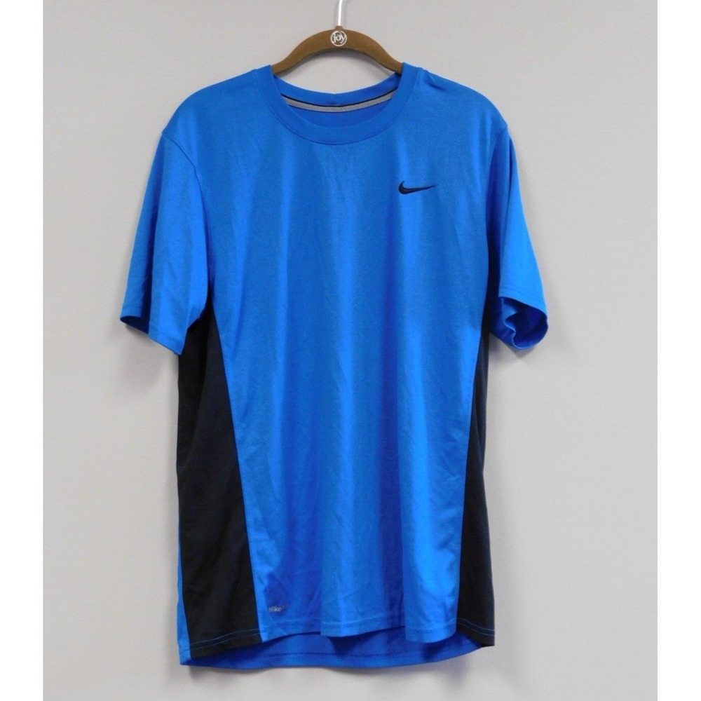 Nike Fit Dry Men's Blue and Black  Short‎ Sleeve Athletic Shirt Size Medium
